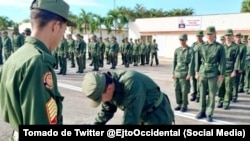 Un reclutamiento de cadetes para el Servicio Militar Activo. Foto publicada por el Ejército Occidental de Cuba.